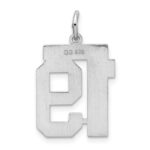 Sterling Silver/Rhodium-plated Satin Number 19 Charm - Image 4