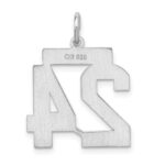 Sterling Silver/Rhodium-plated Satin Number 24 Charm - Image 4