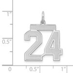 Sterling Silver/Rhodium-plated Satin Number 24 Charm - Image 3