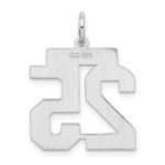 Sterling Silver/Rhodium-plated Satin Number 25 Charm - Image 4