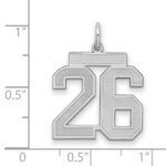 Sterling Silver/Rhodium-plated Satin Number 26 Charm - Image 2