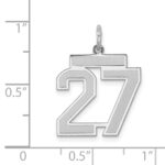 Sterling Silver/Rhodium-plated Satin Number 27 Charm - Image 3