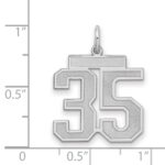 Sterling Silver/Rhodium-plated Satin Number 35 Charm - Image 2