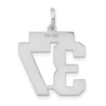 Sterling Silver/Rhodium-plated Satin Number 37 Charm - Image 4