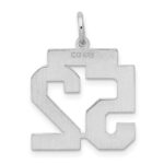 Sterling Silver/Rhodium-plated Satin Number 52 Charm - Image 4