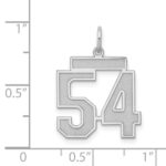 Sterling Silver/Rhodium-plated Satin Number 54 Charm - Image 3