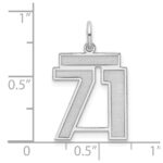 Sterling Silver/Rhodium-plated Satin Number 71 Charm - Image 3