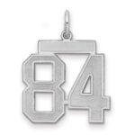 Sterling Silver/Rhodium-plated Satin Number 84 Charm