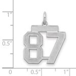 Sterling Silver/Rhodium-plated Satin Number 87 Charm - Image 2