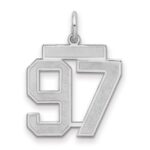 Sterling Silver/Rhodium-plated Satin Number 97 Charm