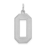 Sterling Silver/Rhodium-plated Satin Number 0 Charm