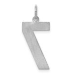 Sterling Silver/Rhodium-plated Satin Number 7 Charm - Image 4