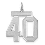 Sterling Silver/Rhodium-plated Satin Number 40 Charm