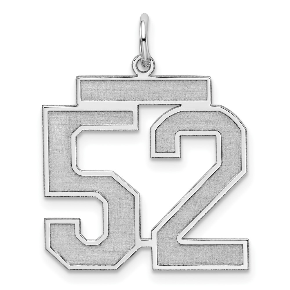 QPP52.jpg Sterling Silver/Rhodium-plated Satin Number 52 Charm - Image 1