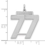 Sterling Silver/Rhodium-plated Satin Number 77 Charm - Image 2