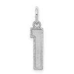 Sterling Silver/Rhodium-plated Satin Number 1 Charm