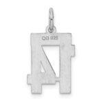 Sterling Silver/Rhodium-plated Satin Number 14 Charm - Image 4