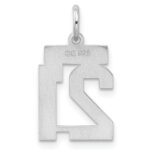 Sterling Silver/Rhodium-plated Satin Number 21 Charm - Image 4