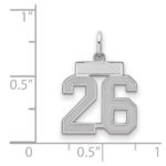 Sterling Silver/Rhodium-plated Satin Number 26 Charm - Image 2