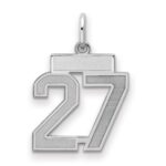 Sterling Silver/Rhodium-plated Satin Number 27 Charm