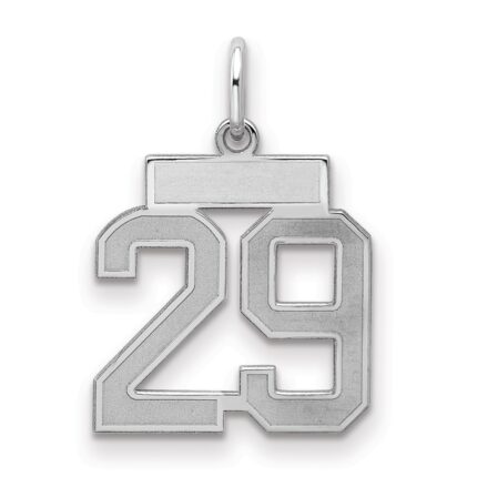 Sterling Silver/Rhodium-plated Satin Number 29 Charm