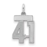 Sterling Silver/Rhodium-plated Satin Number 41 Charm