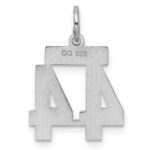 Sterling Silver/Rhodium-plated Satin Number 44 Charm - Image 4