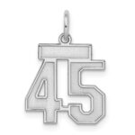 Sterling Silver/Rhodium-plated Satin Number 45 Charm