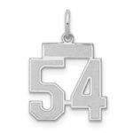 Sterling Silver/Rhodium-plated Satin Number 54 Charm
