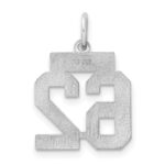 Sterling Silver/Rhodium-plated Satin Number 62 Charm - Image 4