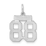 Sterling Silver/Rhodium-plated Satin Number 88 Charm