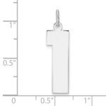 Sterling Silver/Rhodium-plated Polished Number 1 Charm - Image 4