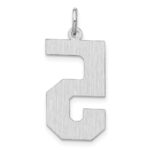 Sterling Silver/Rhodium-plated Satin Number 5 Charm - Image 3