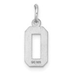 Sterling Silver Rhodium-plated Diamond-cut #0 Charm - Image 4