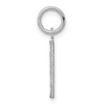 Sterling Silver Rhodium-plated Diamond-cut #1 Charm - Image 2