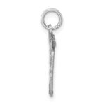 Sterling Silver Rhodium-plated Diamond-cut #13 Charm - Image 2