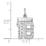 Sterling Silver Rhodium-plated Diamond-cut #18 Charm - Image 3