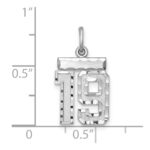 Sterling Silver Rhodium-plated Diamond-cut #19 Charm - Image 3