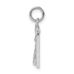 Sterling Silver Rhodium-plated Diamond-cut #21 Charm - Image 2