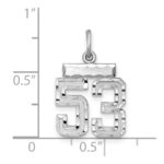 Sterling Silver Rhodium-plated Diamond-cut #53 Charm - Image 3