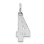 Sterling Silver/Rhodium-plated Polished Number 4 Charm - Image 4