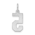 Sterling Silver/Rhodium-plated Polished Number 5 Charm - Image 4