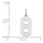 Sterling Silver/Rhodium-plated Polished Number 8 Charm - Image 3