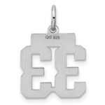 Sterling Silver/Rhodium-plated Polished Number 33 Charm - Image 4