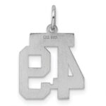 Sterling Silver/Rhodium-plated Polished Number 49 Charm - Image 4