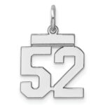 Sterling Silver/Rhodium-plated Polished Number 52 Charm