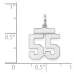 Sterling Silver/Rhodium-plated Polished Number 55 Charm - Image 3
