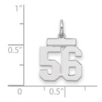 Sterling Silver/Rhodium-plated Polished Number 56 Charm - Image 2