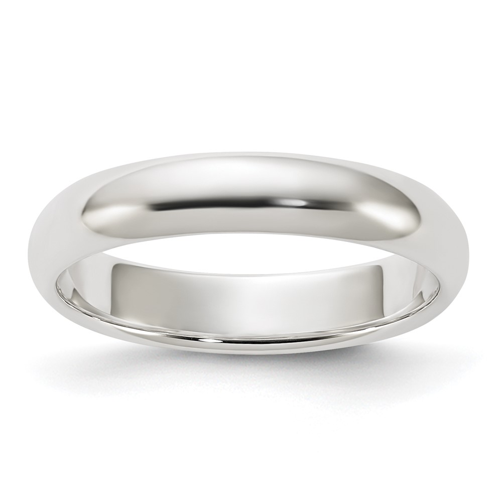 QWH040.jpg Sterling Silver 4mm Half Round Size 6.5 Band - Image 1