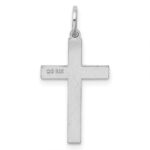 Sterling Silver Rhodium-plated Laser Designed Cross Pendant - Image 3